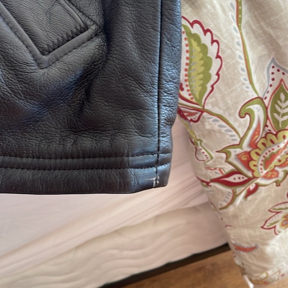 NWT Kenneth Cole Reversible Brown Leather Jacket with Fleece Inside- Medium - Picture 9 of 16